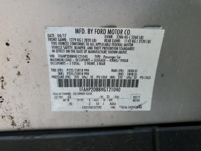 Photo 10 from auction – 2017 FORD TAURUS SE with VIN 1FAHP2D88HG121040