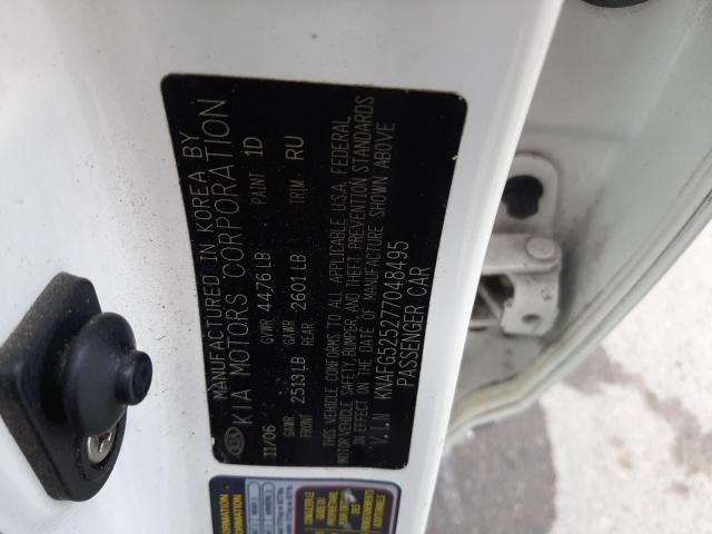Photo 10 from auction – 2007 KIA RONDO BASE with VIN KNAFG525277048495