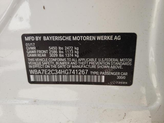 Photo 10 from auction – 2017 BMW 740 I with VIN WBA7E2C34HG741267