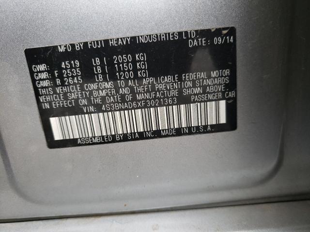 Photo 10 from auction – 2015 SUBARU LEGACY 2.5 with VIN 4S3BNAD6XF3021363