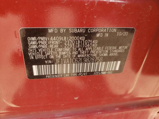 Photo 10 from auction – 2020 SUBARU WRX PREMIU with VIN JF1VA1C62L9828758