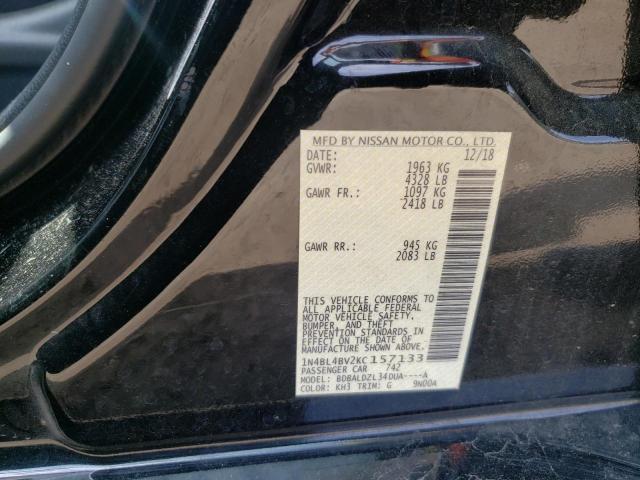 Photo 10 from auction – 2019 NISSAN ALTIMA S with VIN 1N4BL4BV2KC157133