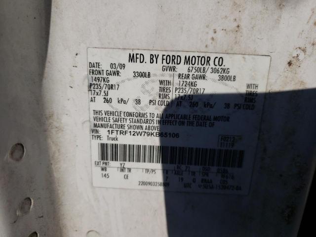 Photo 10 from auction – 2009 FORD F150 with VIN 1FTRF12W79KB65106