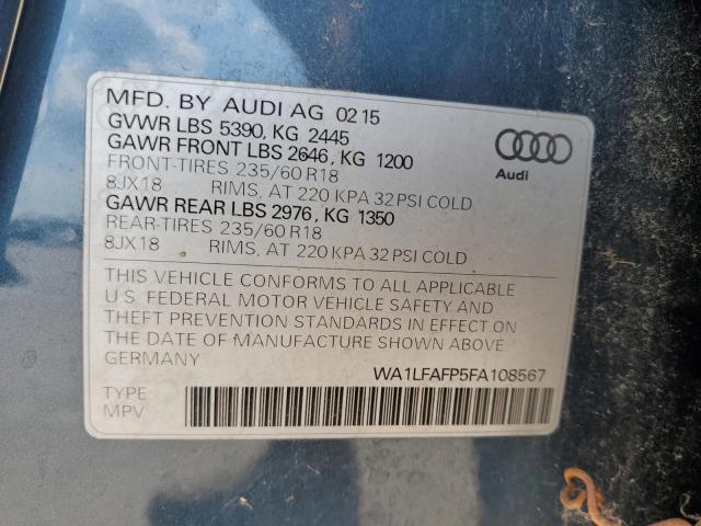 Photo 10 from auction – 2015 AUDI Q5 PREMIUM with VIN WA1LFAFP5FA108567