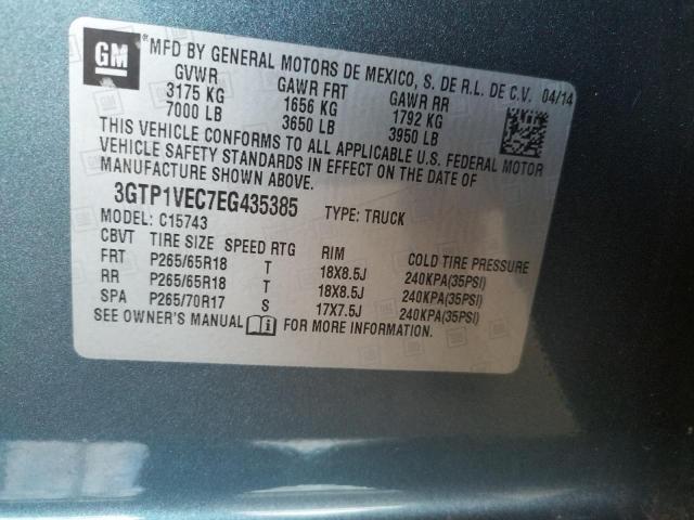 Photo 10 from auction – 2014 GMC SIERRA C15 with VIN 3GTP1VEC7EG435385
