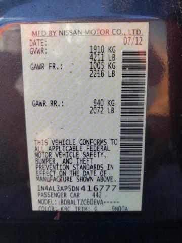 Photo 10 from auction – 2013 NISSAN ALTIMA 2.5 with VIN 1N4AL3AP5DN416777