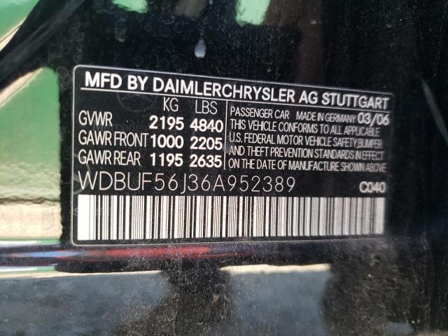 Photo 10 from auction – 2006 MERCEDES-BENZ E 350 with VIN WDBUF56J36A952389