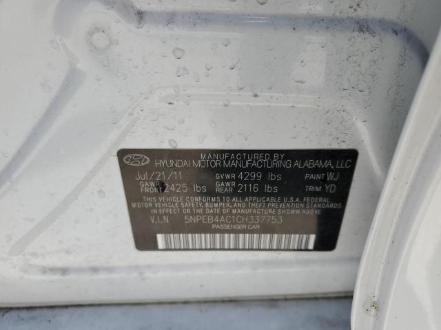 Photo 10 from auction – 2012 HYUNDAI SONATA GLS with VIN 5NPEB4AC1CH337753