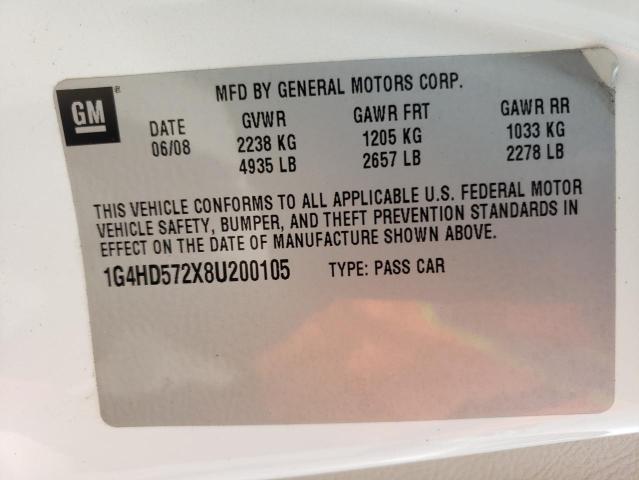 Photo 10 from auction – 2008 BUICK LUCERNE CX with VIN 1G4HD572X8U200105