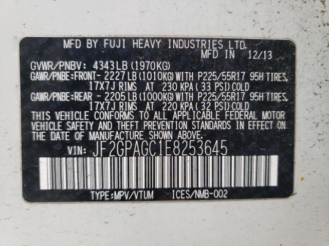 Photo 10 from auction – 2014 SUBARU XV CROSSTR with VIN JF2GPAGC1E8253645