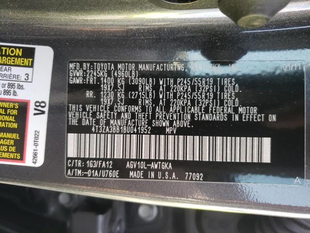 Photo 10 from auction – 2011 TOYOTA VENZA with VIN 4T3ZA3BB1BU041952