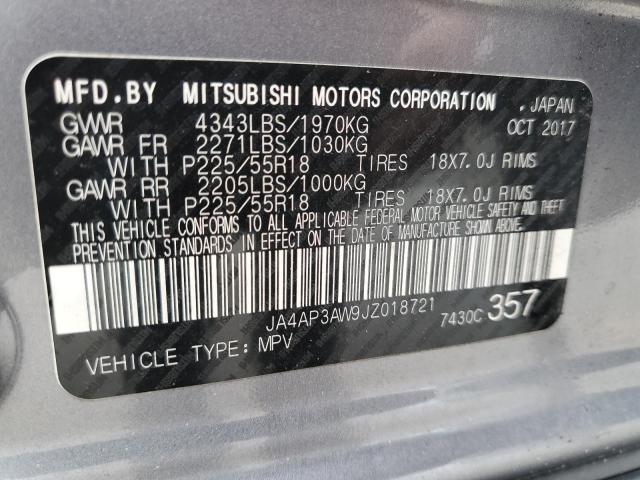 Photo 10 from auction – 2018 MITSUBISHI OUTLANDER with VIN JA4AP3AW9JZ018721