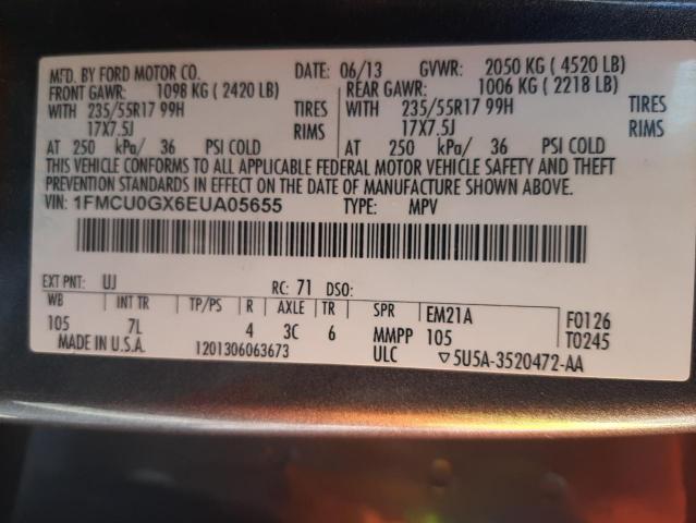 Photo 10 from auction – 2014 FORD ESCAPE SE with VIN 1FMCU0GX6EUA05655