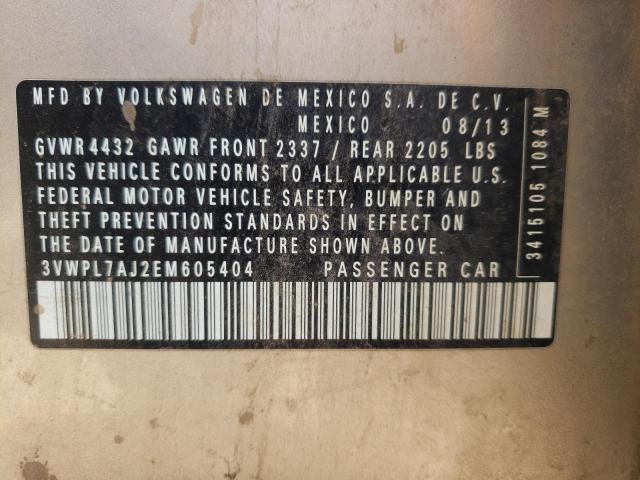 Photo 10 from auction – 2014 VOLKSWAGEN JETTA TDI with VIN 3VWPL7AJ2EM605404