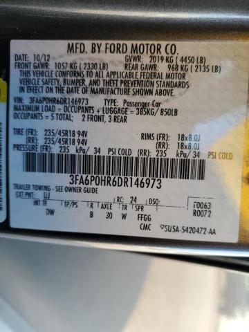 Photo 10 from auction – 2013 FORD FUSION SE with VIN 3FA6P0HR6DR146973