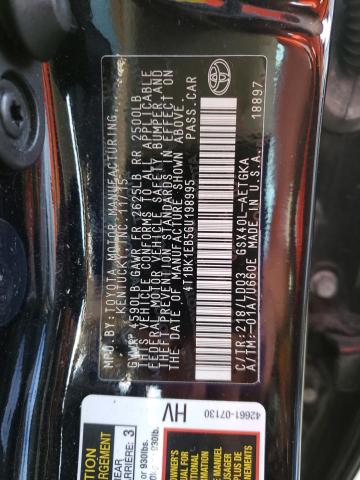 Photo 10 from auction – 2016 TOYOTA AVALON XLE with VIN 4T1BK1EB5GU198995