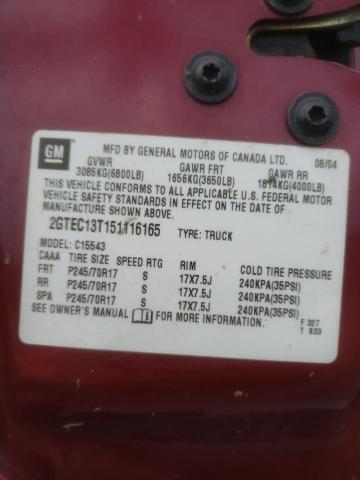 Photo 10 from auction – 2005 GMC NEW SIERRA with VIN 2GTEC13T151116165