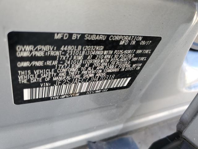 Photo 10 from auction – 2018 SUBARU FORESTER with VIN JF2SJAEC7JH470318
