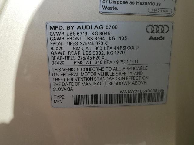 Photo 10 from auction – 2009 AUDI Q7 3.6 QUA with VIN WA1AY74L59D008766