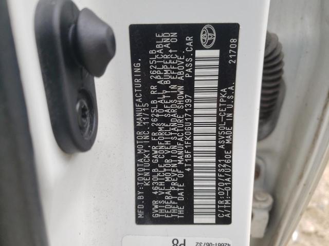 Photo 10 from auction – 2016 TOYOTA CAMRY LE with VIN 4T1BF1FK0GU171397
