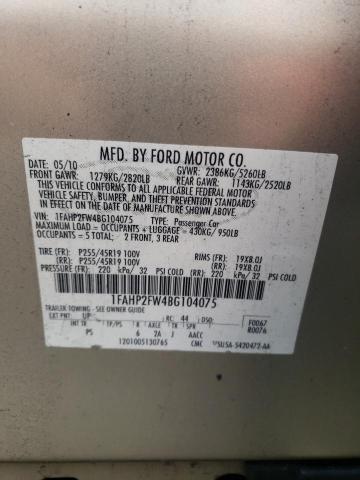 Photo 10 from auction – 2011 FORD TAURUS LIM with VIN 1FAHP2FW4BG104075