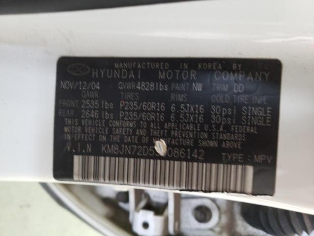 Photo 10 from auction – 2005 HYUNDAI TUCSON GLS with VIN KM8JN72D55U086142