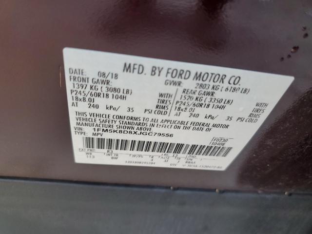 Photo 10 from auction – 2018 FORD EXPLORER X with VIN 1FM5K8D8XJGC79556