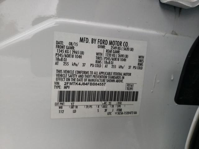 Photo 10 from auction – 2015 FORD EDGE SEL with VIN 2FMTK4J84FBB84557