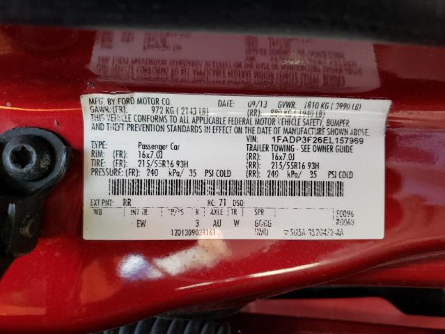 Photo 10 from auction – 2014 FORD FOCUS SE with VIN 1FADP3F26EL157969