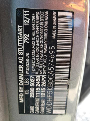 Photo 10 from auction – 2012 MERCEDES-BENZ E 350 with VIN WDDHF5KB0CA574695
