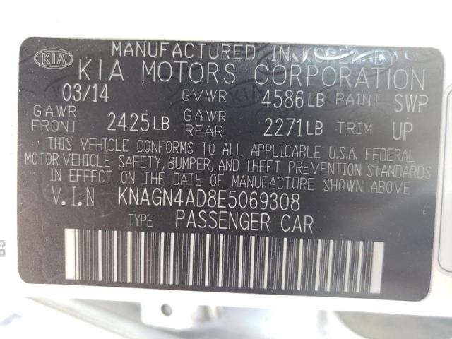 Photo 10 from auction – 2014 KIA OPTIMA HYB with VIN KNAGN4AD8E5069308
