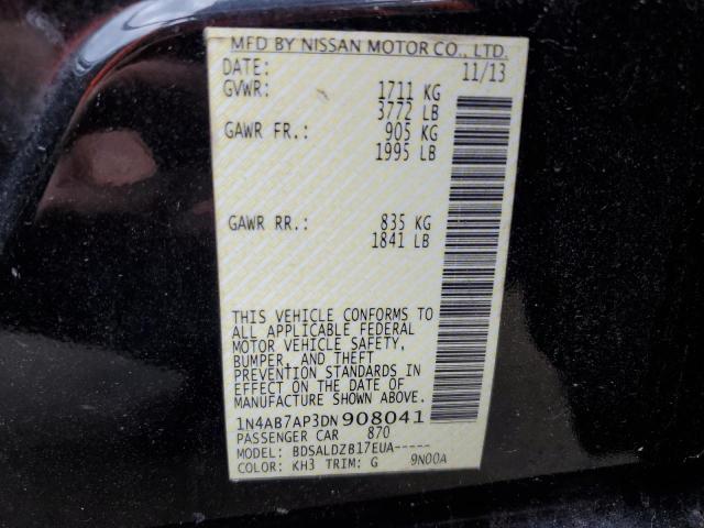 Photo 10 from auction – 2013 NISSAN SENTRA S with VIN 1N4AB7AP3DN908041