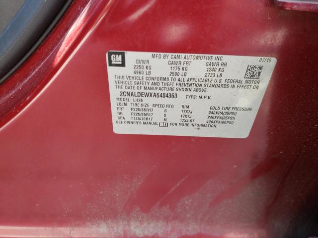 Photo 10 from auction – 2010 CHEVROLET EQUINOX LT with VIN 2CNALDEWXA6404363