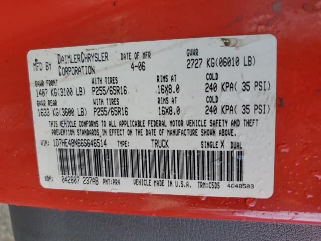 Photo 10 from auction – 2006 DODGE DAKOTA QUA with VIN 1D7HE48N66S646514