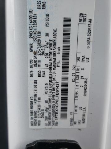 Photo 10 from auction – 2020 FORD F150 SUPER with VIN 1FTEX1CP6LFB61437