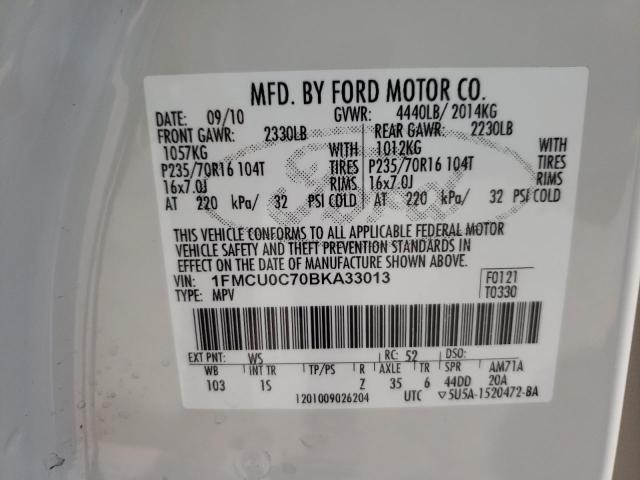 Photo 10 from auction – 2011 FORD ESCAPE XLS with VIN 1FMCU0C70BKA33013