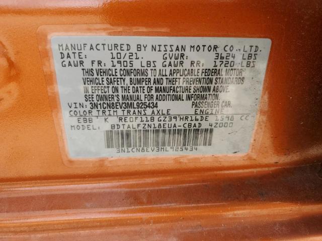 Photo 10 from auction – 2021 NISSAN VERSA SV with VIN 3N1CN8EV3ML925434