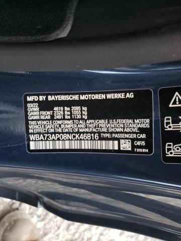 Photo 10 from auction – 2022 BMW 430XI with VIN WBA73AP08NCK46816