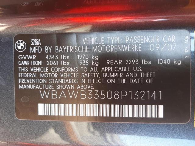 Photo 10 from auction – 2008 BMW 328 I with VIN WBAWB33508P132141