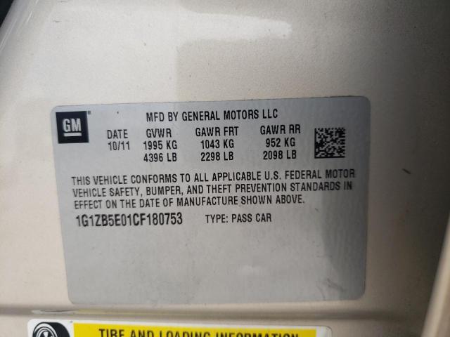 Photo 10 from auction – 2012 CHEVROLET MALIBU LS with VIN 1G1ZB5E01CF180753