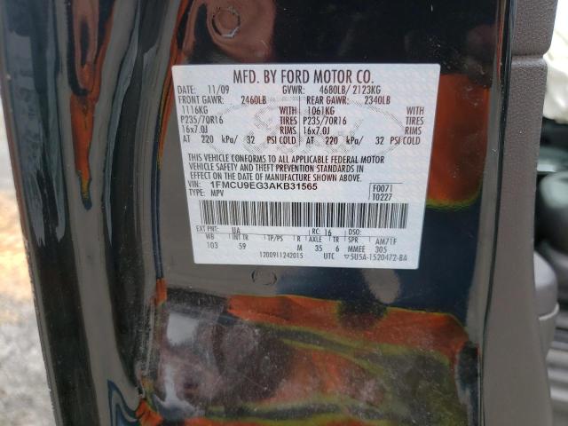 Photo 10 from auction – 2010 FORD ESCAPE LIM with VIN 1FMCU9EG3AKB31565