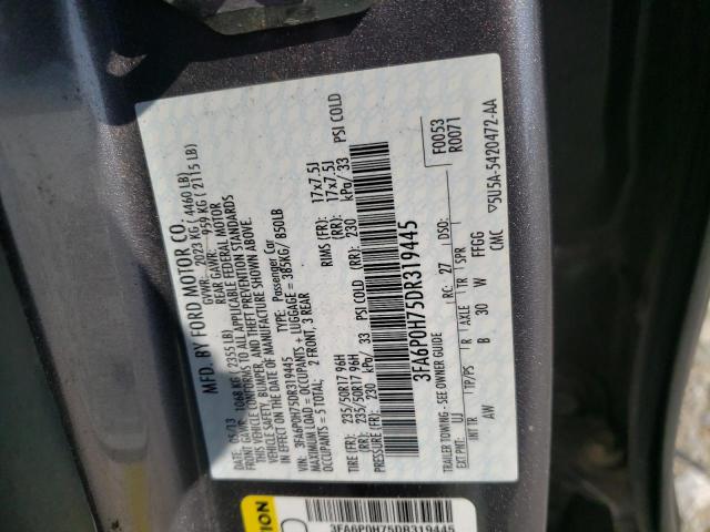 Photo 10 from auction – 2013 FORD FUSION SE with VIN 3FA6P0H75DR319445