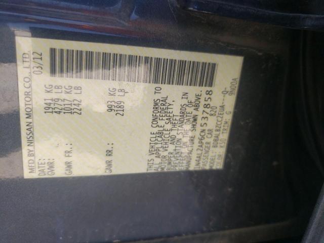 Photo 10 from auction – 2012 NISSAN ALTIMA BAS with VIN 1N4AL2AP6CN537858
