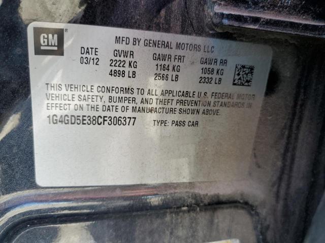Photo 10 from auction – 2012 BUICK LACROSSE P with VIN 1G4GD5E38CF306377