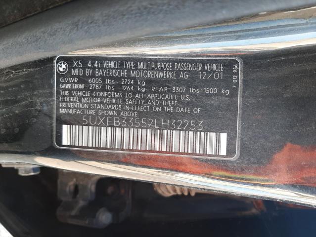 Photo 10 from auction – 2002 BMW X5 4.4I with VIN 5UXFB33552LH32253