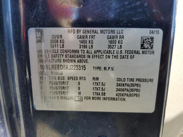 Photo 10 from auction – 2010 CHEVROLET TRAVERSE L with VIN 1GNLREED0AJ223315