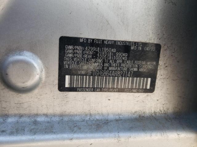 Photo 10 from auction – 2010 SUBARU IMPREZA 2. with VIN JF1GH6B64AH827147