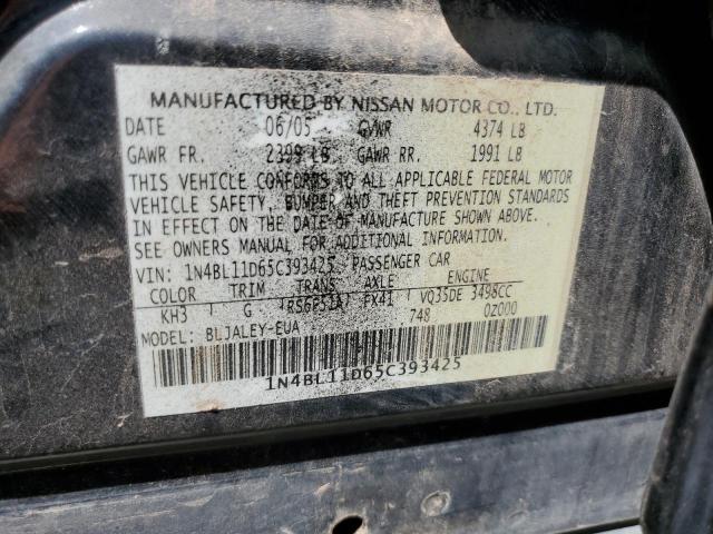 Photo 10 from auction – 2005 NISSAN ALTIMA SE with VIN 1N4BL11D65C393425