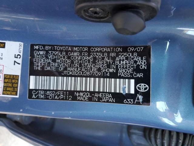 Photo 10 from auction – 2008 TOYOTA PRIUS with VIN JTDKB20U287709114