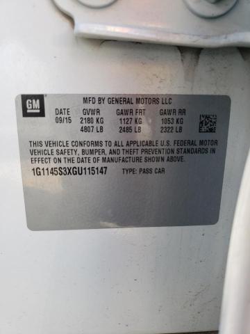 Photo 10 from auction – 2016 CHEVROLET IMPALA LTZ with VIN 1G1145S3XGU115147